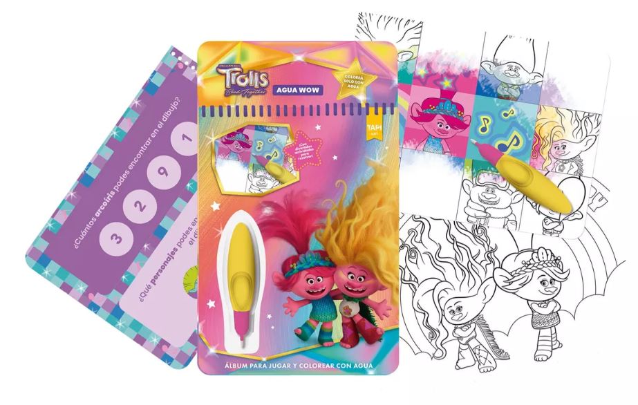 AGUA WOW LIBRO CON LAPIZ MAGICO TROLLS