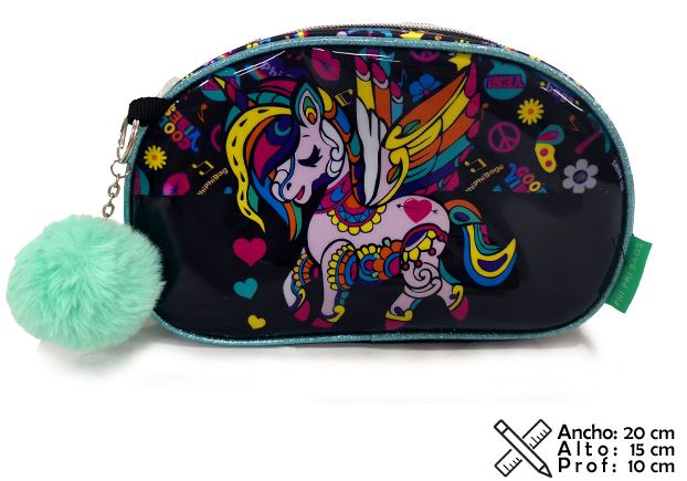 CARTUCHERA 2 CIERRES UNICORNIO