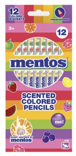 MENTOS LAPICES DE COLORES X12 CON AROMA