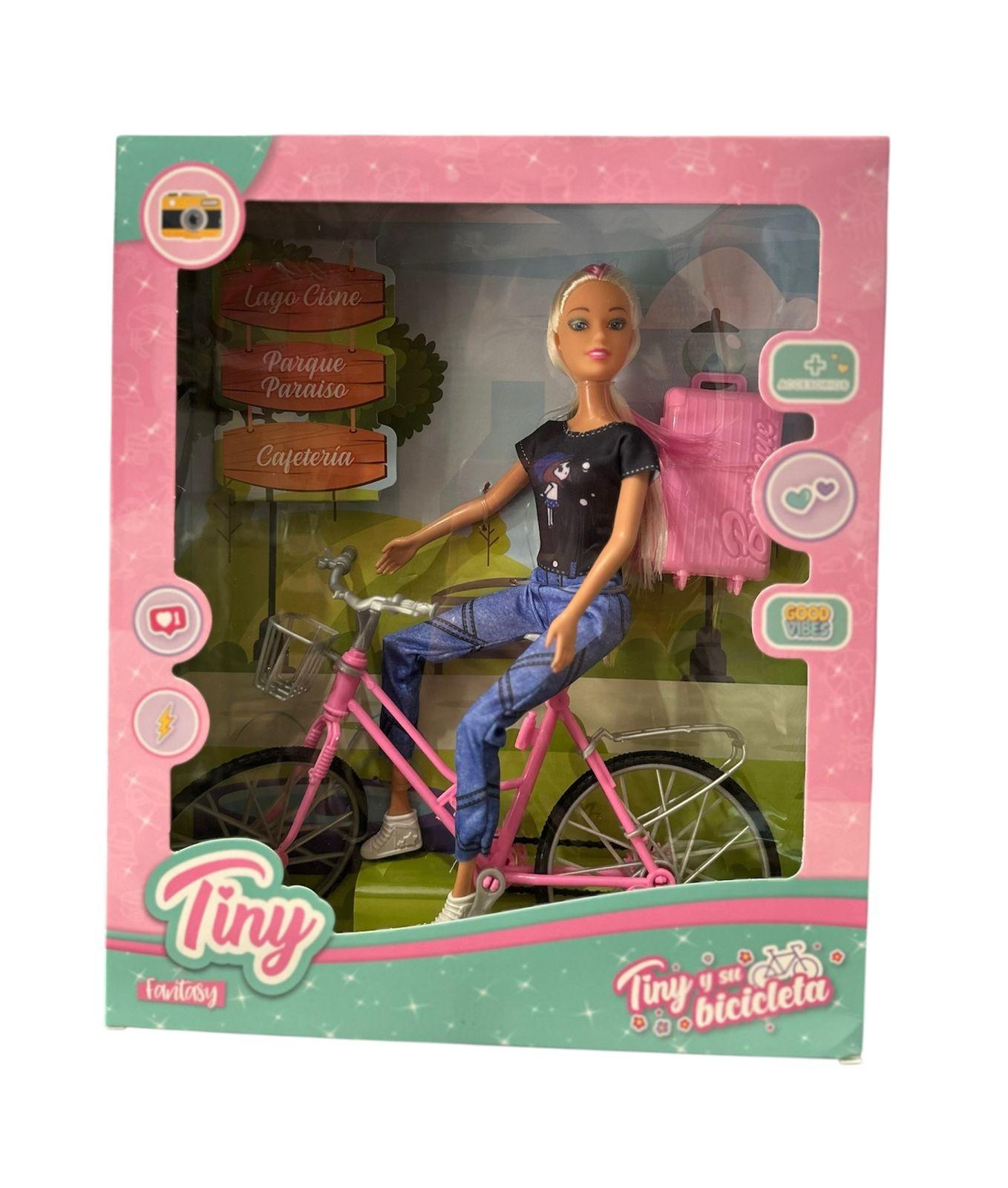 TINY MUÑECA FLACA CON BICICLETA