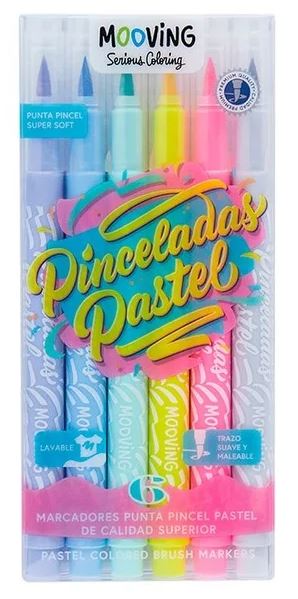 MARCADORES PUNTA PINCEL PASTEL X6