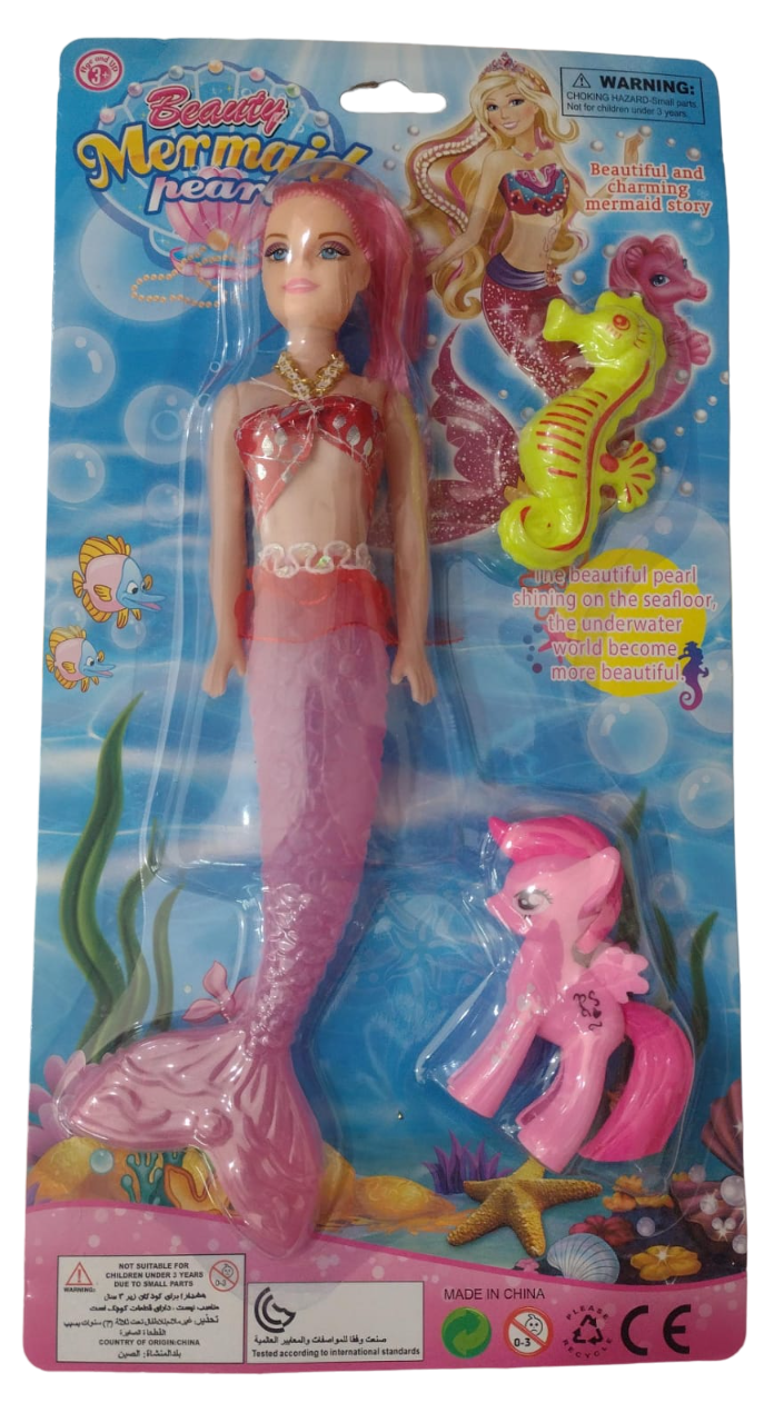 MUÑECA SIRENA CON PONY EN BLISTER