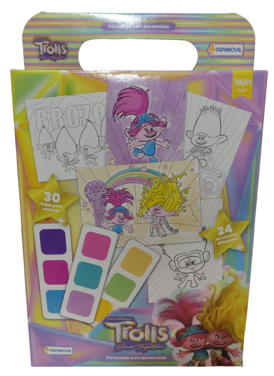 PINTANDO CON ACUARELA TROLLS