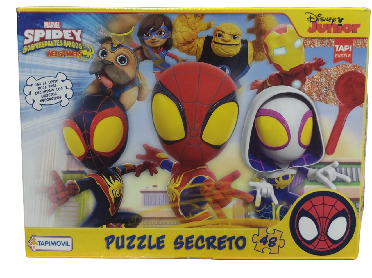 PUZZLE SECRETO 48 PZS CON LUPA SPIDEY