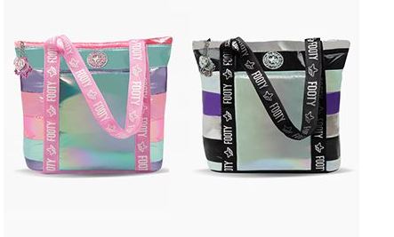 BOLSO FOOTY METALIZADO RAYADO - 2 COLORES