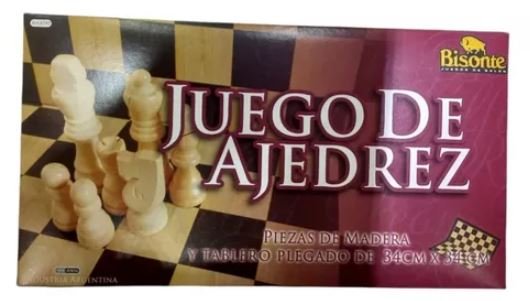 AJEDREZ BISONTE MADERA 34X34