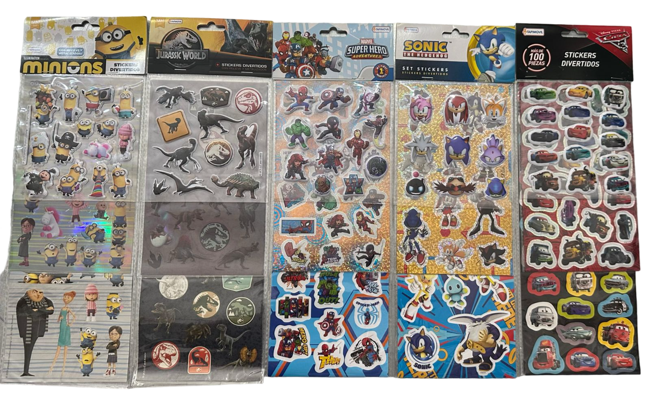 3 PLANCHAS CON STICKERS