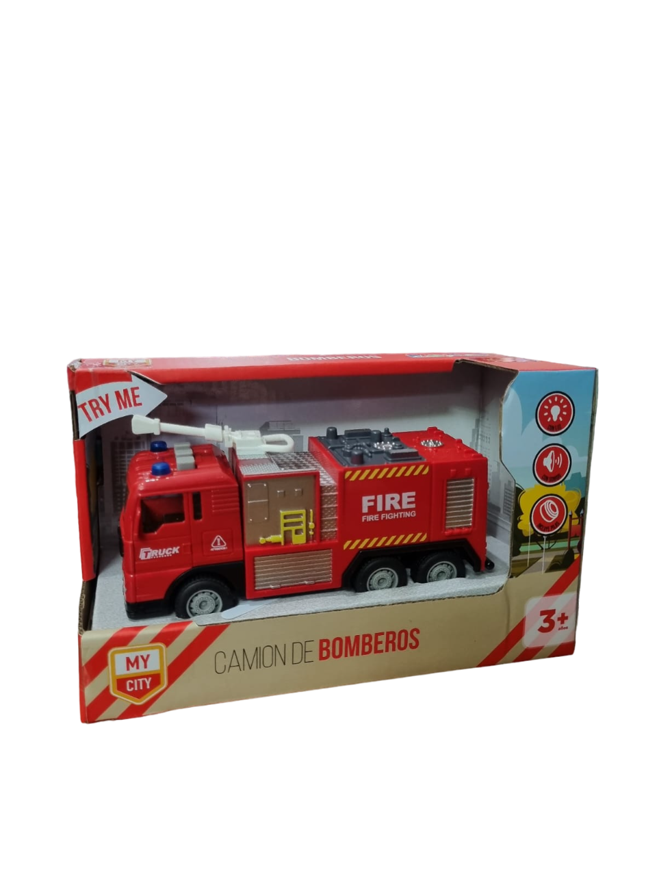 CAMION BOMBERO FRICCION 1:32 LUZ Y SONIDO
