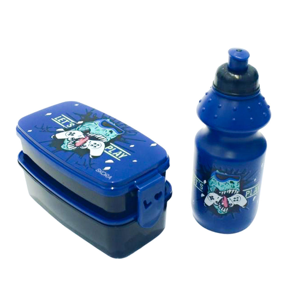 SET CONTENEDOR DOBLE CON BOTELLA LETS PLAY