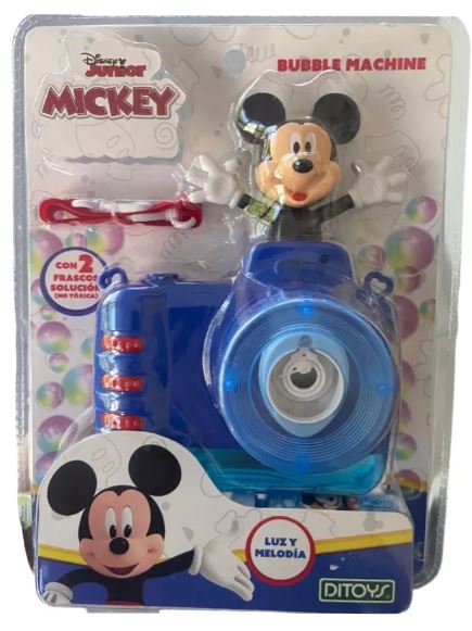 BURBUJERO CAMARA CON LUZ Y SONIDO MICKEY