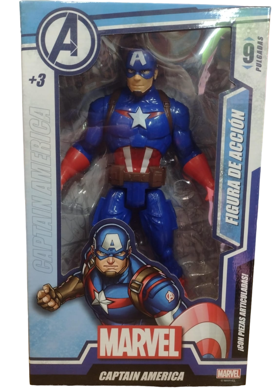 MUÑECO CAPITAN AMERICA 5 ARTICULACIONES 23CM EN CAJA