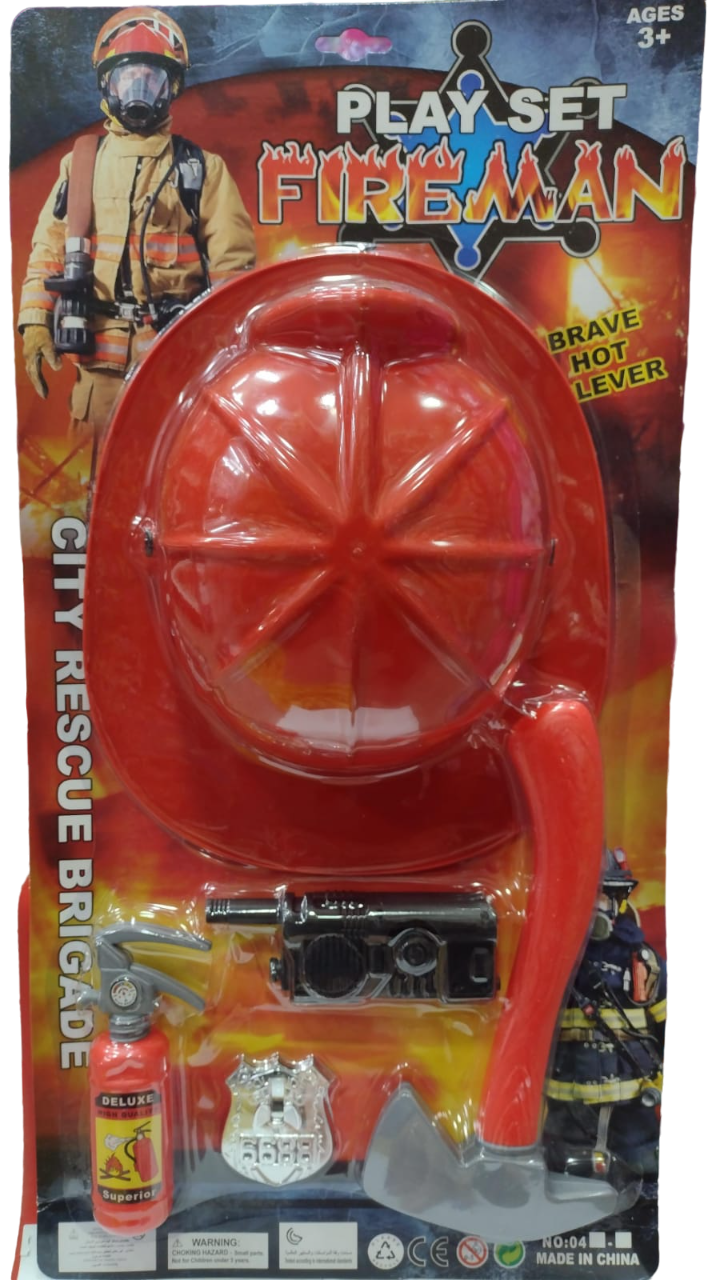 SET BOMBERO CON CASCO EN BLISTER