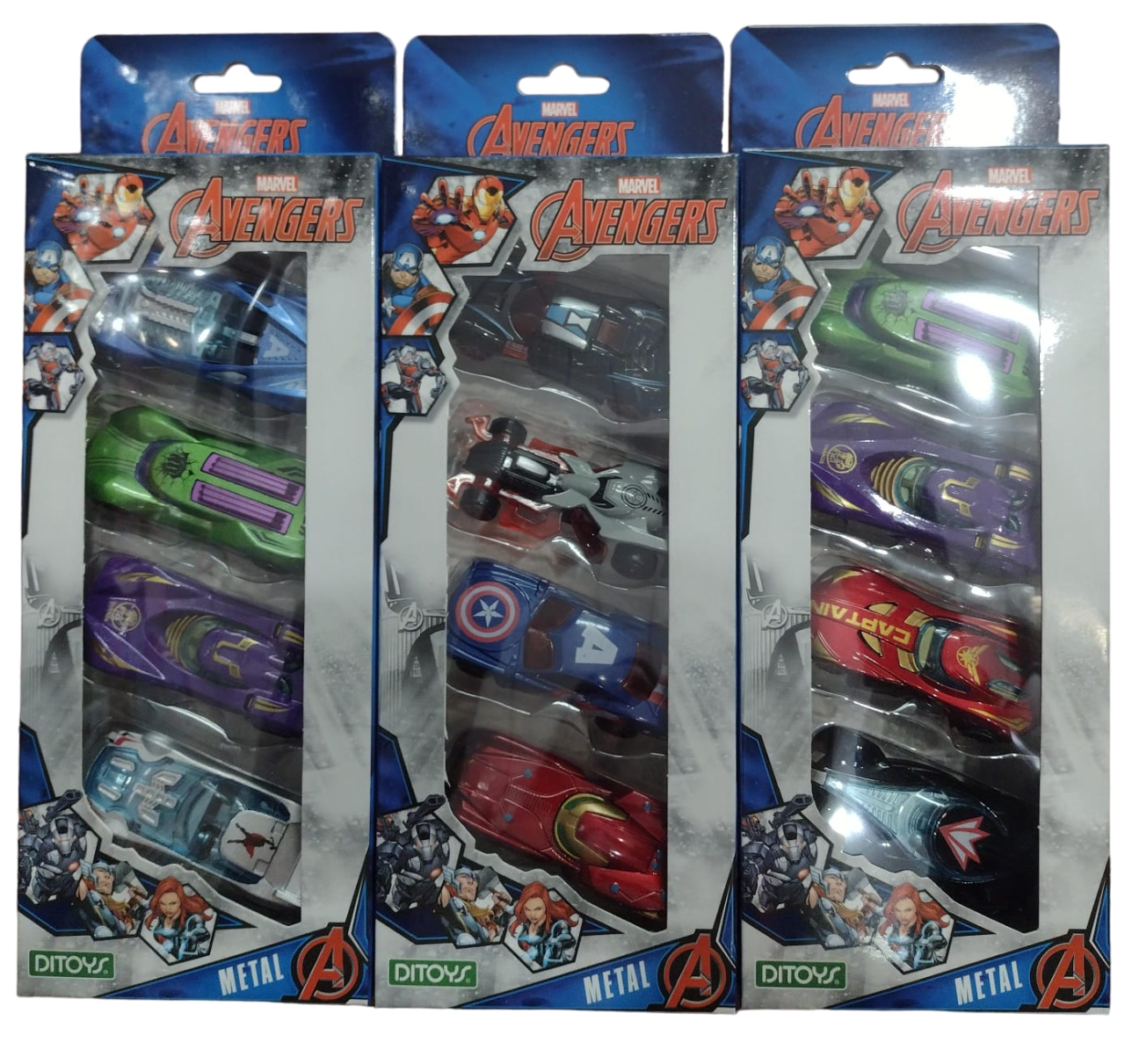 AUTOS X4 METAL AVENGERS EN CAJA - 3 MODELOS