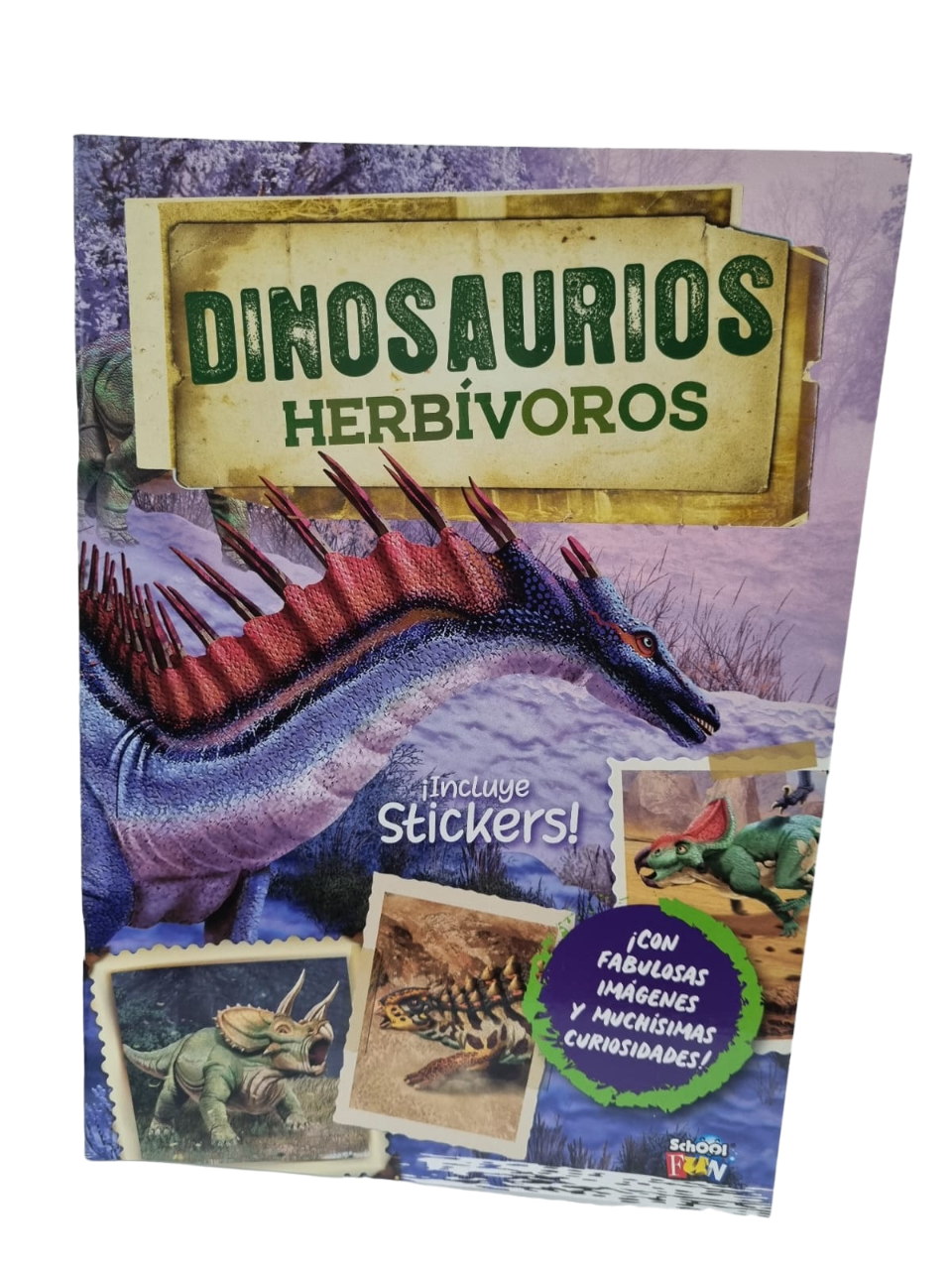 LIBRO DINOSAURIOS HERVIVOROS CON STICKERS