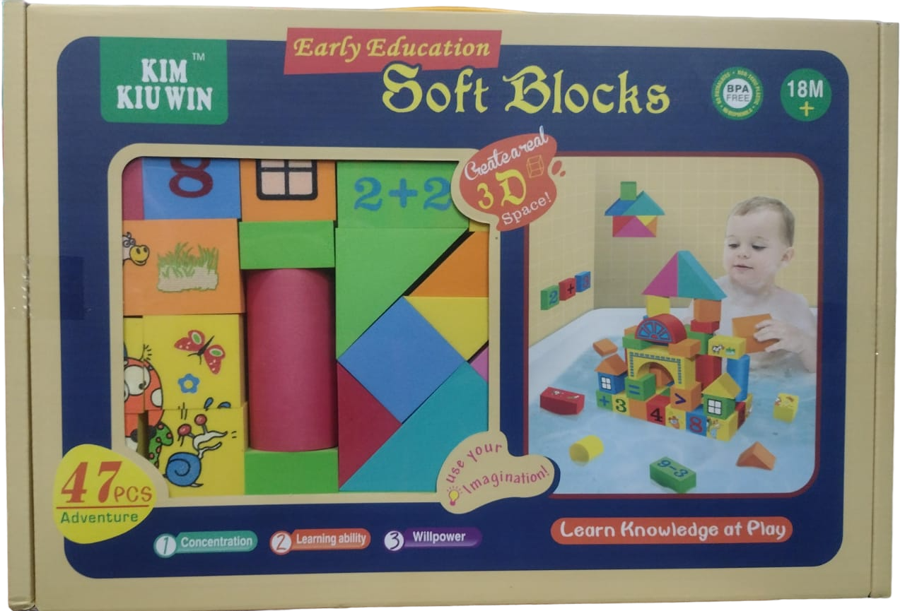 SET DE BLOQUES 47 PIEZAS SOFT CON DIBUJOS