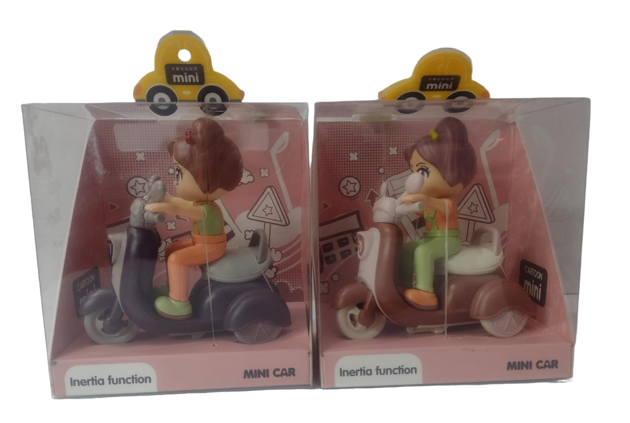 MOTO CON MUÑECA MINI CAR 2 COLORES EN ESTUCHE