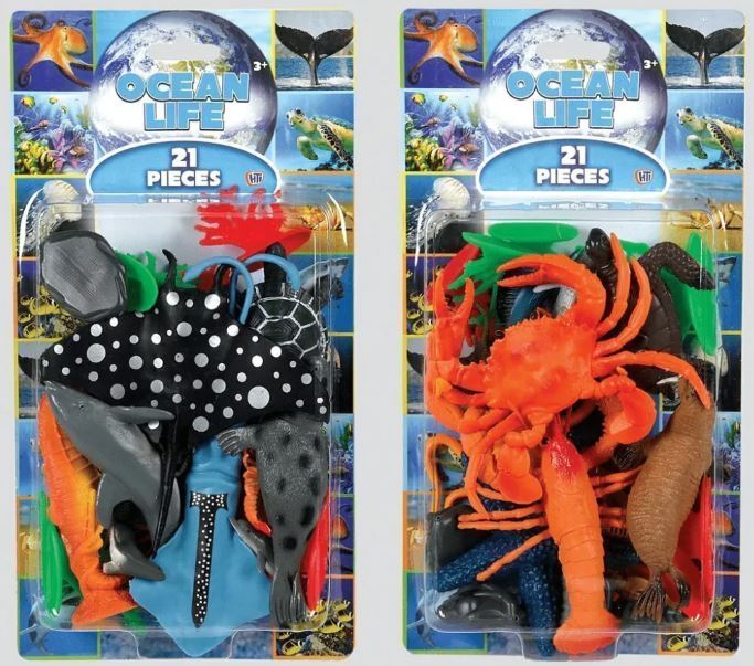 ANIMALES MARINOS 21 PIEZAS EN BLISTER