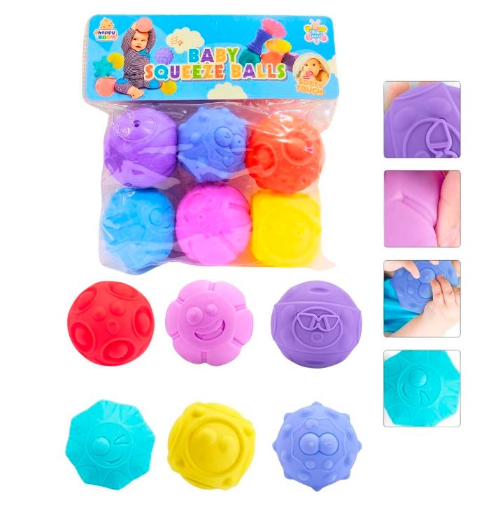PELOTAS X6 TEXTURAS EN BOLSA