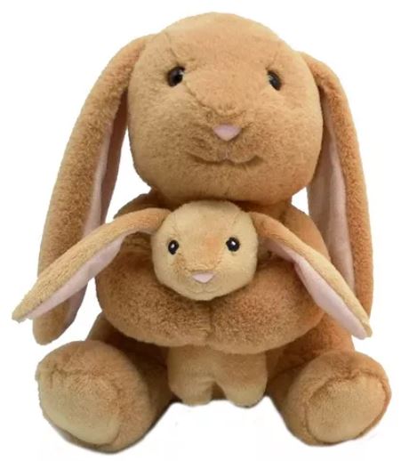 PELUCHE CONEJO CON BEBE 27CM