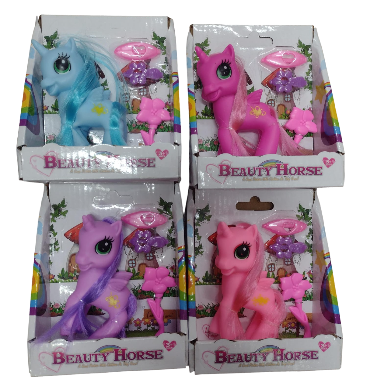 PONY CON ACCESORIOS CHICO EN CAJA - 4 COLORES