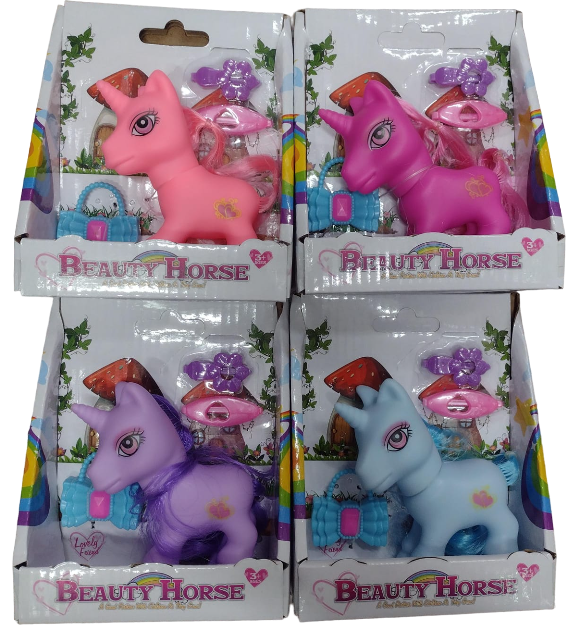 PONY CON ACCESORIOS CHICO EN CAJA - 4 COLORES