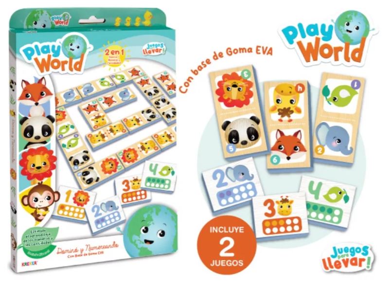PLAY WORLD DOMINO 2 EN 1 GOMA EVA