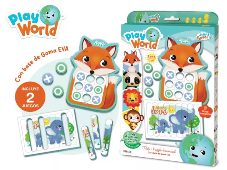 PLAY WORLD TATETI + PUZZLE GOMA EVA