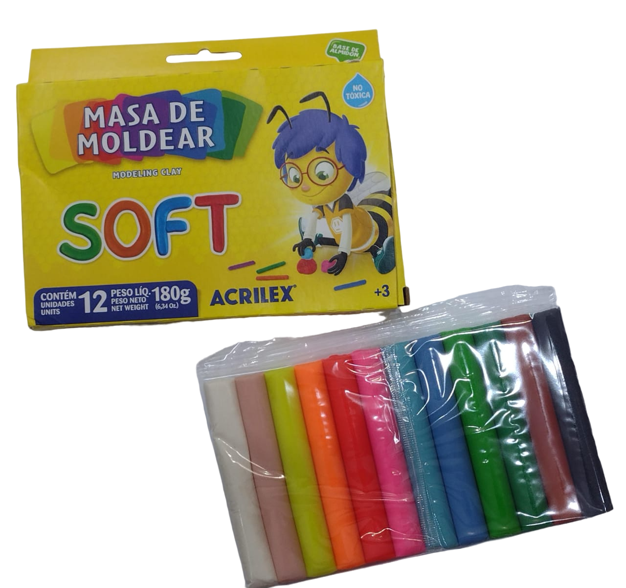 MASA SOFT 12 COLORES EN CAJA
