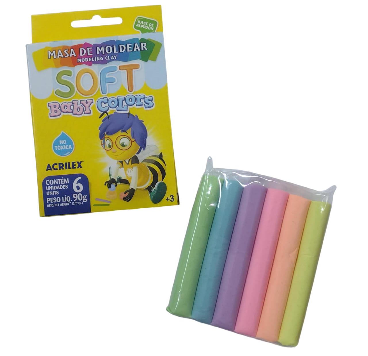 MASA SOFT 6 COLORES PASTELES EN CAJA