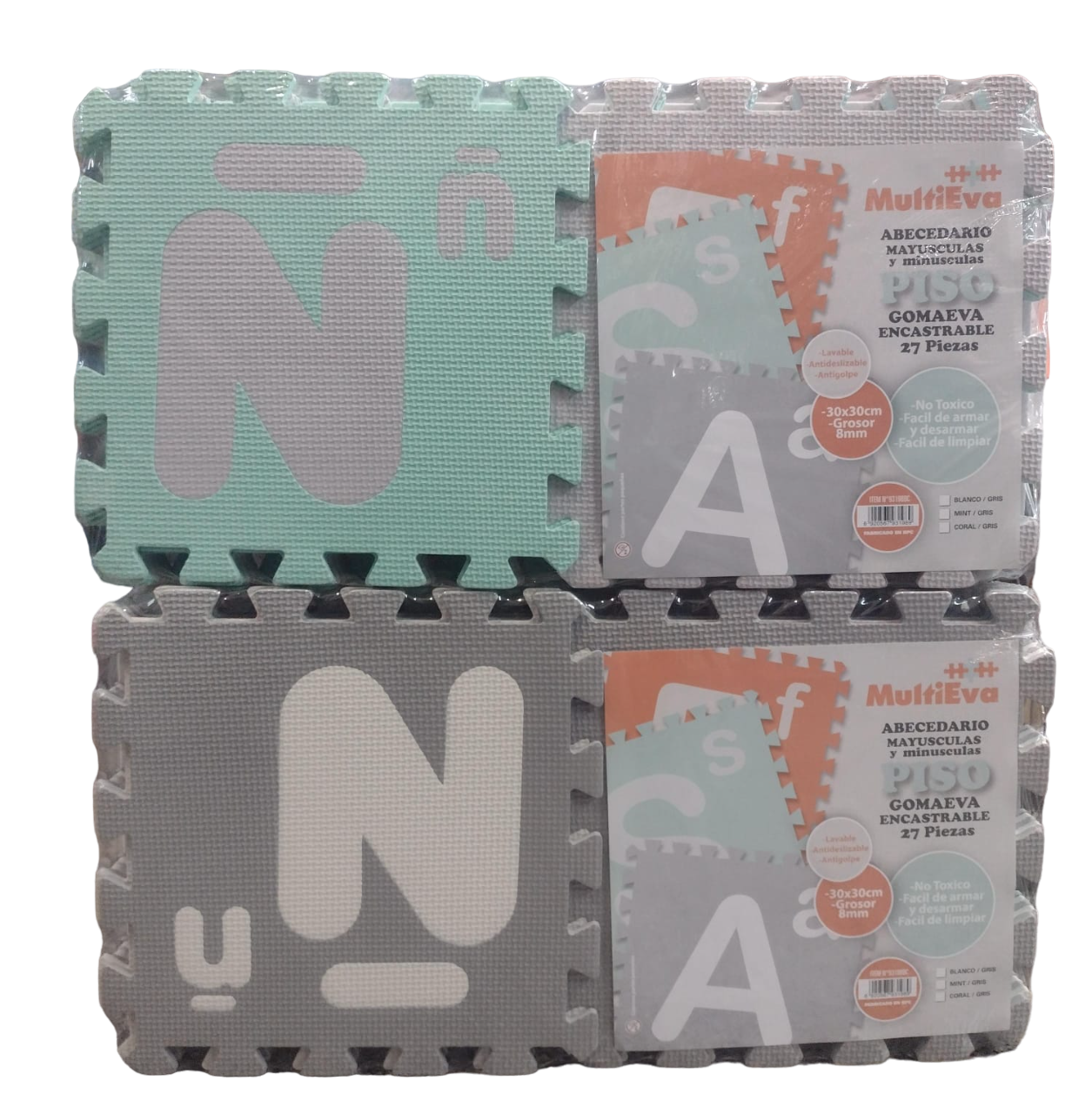 PISO GOMA EVA 27 PIEZAS 30X30 MAYU-MIN - 2 COLORES