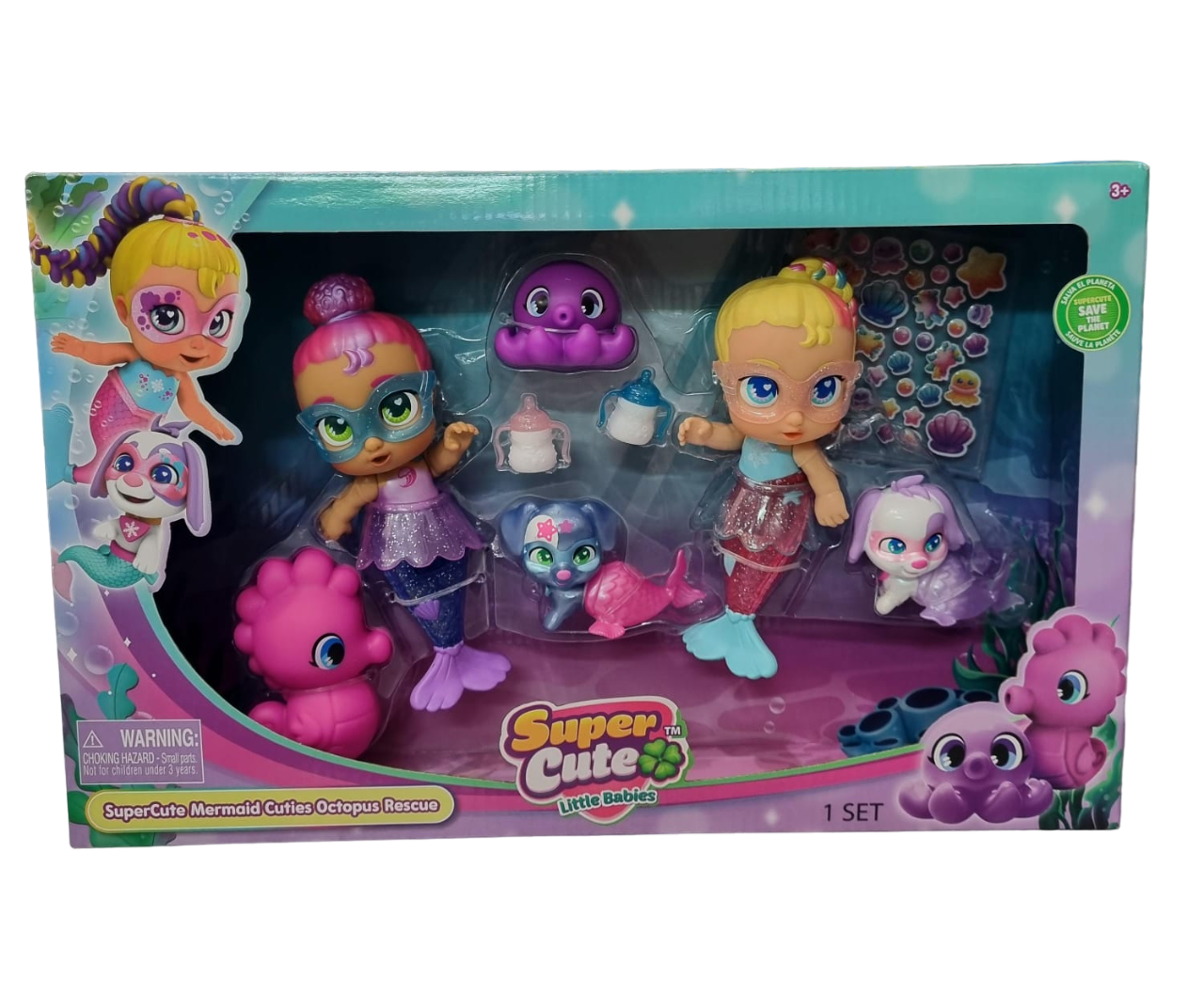 SUPER CUTE MERMAID X2 OCTOPUS 9 PIEZAS