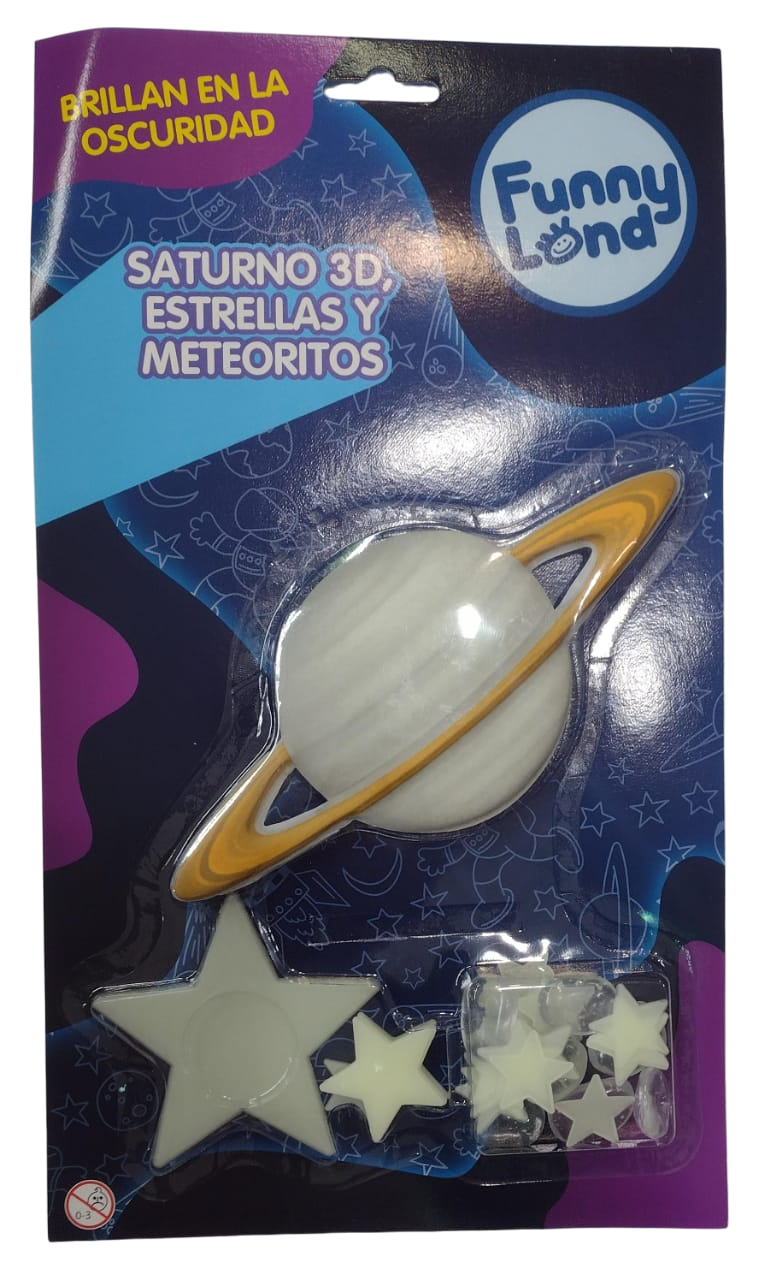 FIGURAS GLOW 3D ESTRELLAS, SATURNO Y METEORITOS