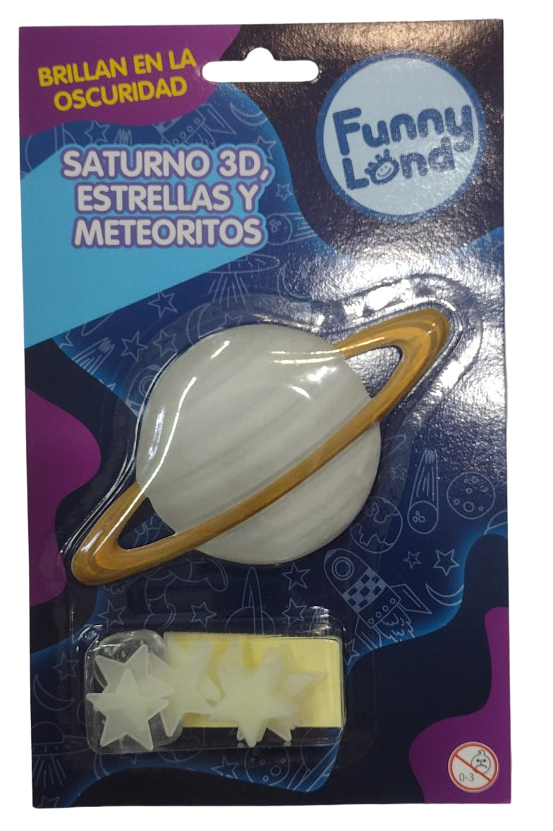 FIGURAS GLOW 3D CHICA SATURNO, ESTRELLAS Y METEORITOS