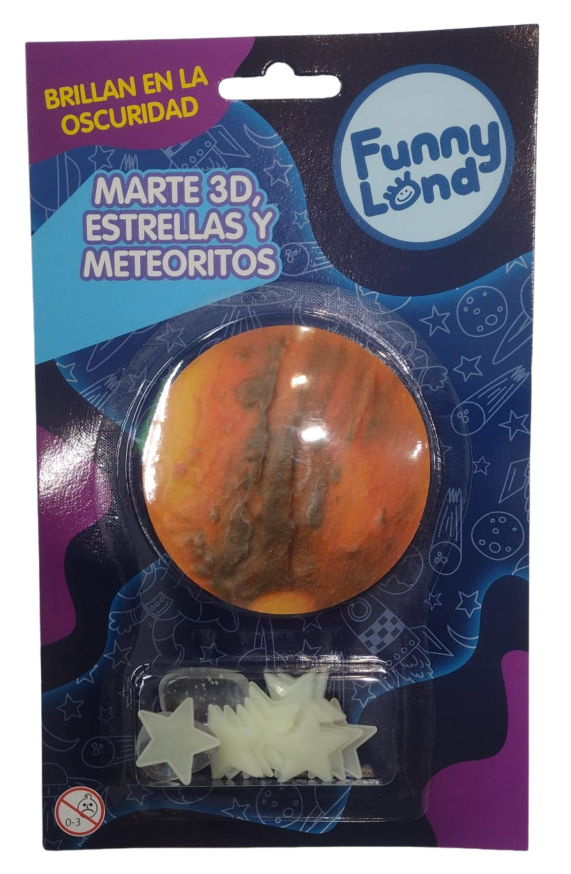FIGURAS GLOW 3D CHICA MARTE ESTRELLAS Y METEORITOS