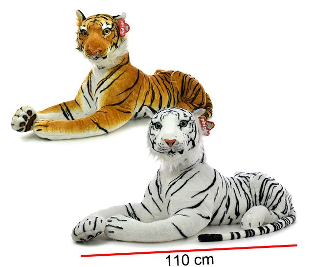 TIGRE ECHADO 110CM BLANCO - MARRON