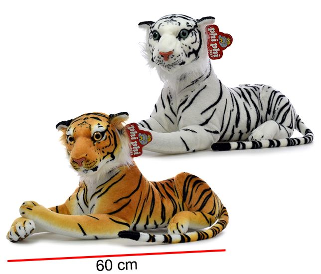 TIGRE ECHADO 60CM BLANCO - MARRON
