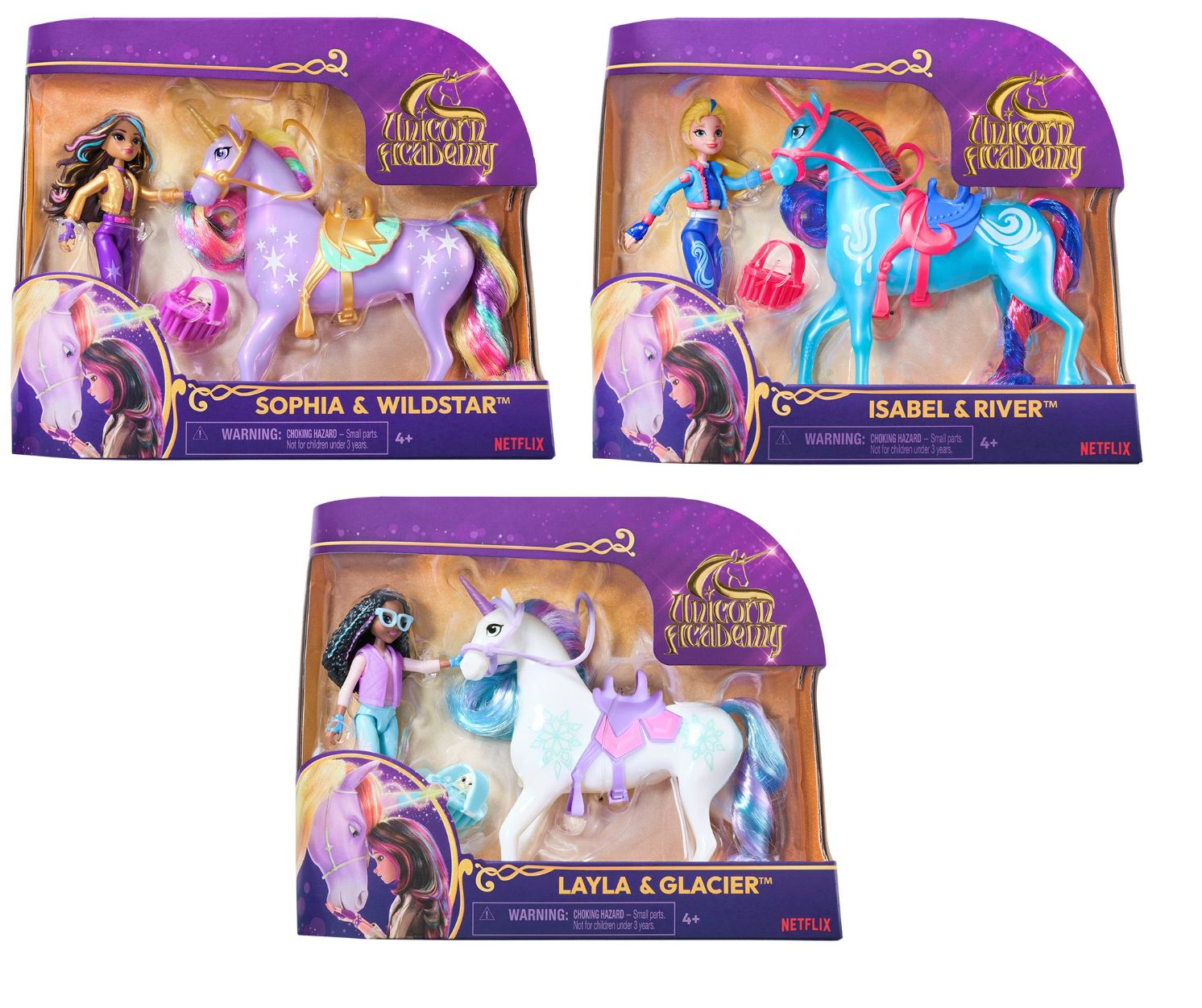 UNICORN ACADEMY MUÑECA Y UNICORNIO - 5 MODELOS