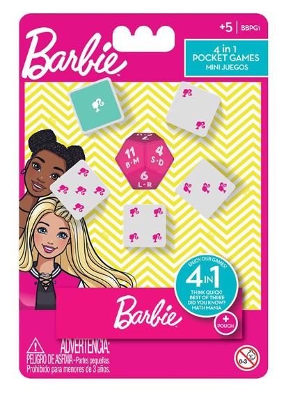 MINI JUEGOS CON DADOS 4 EN 1 BARBIE