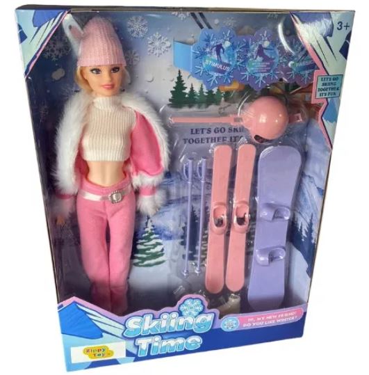 MUÑECA FLACA CON ACCESORIOS SKI