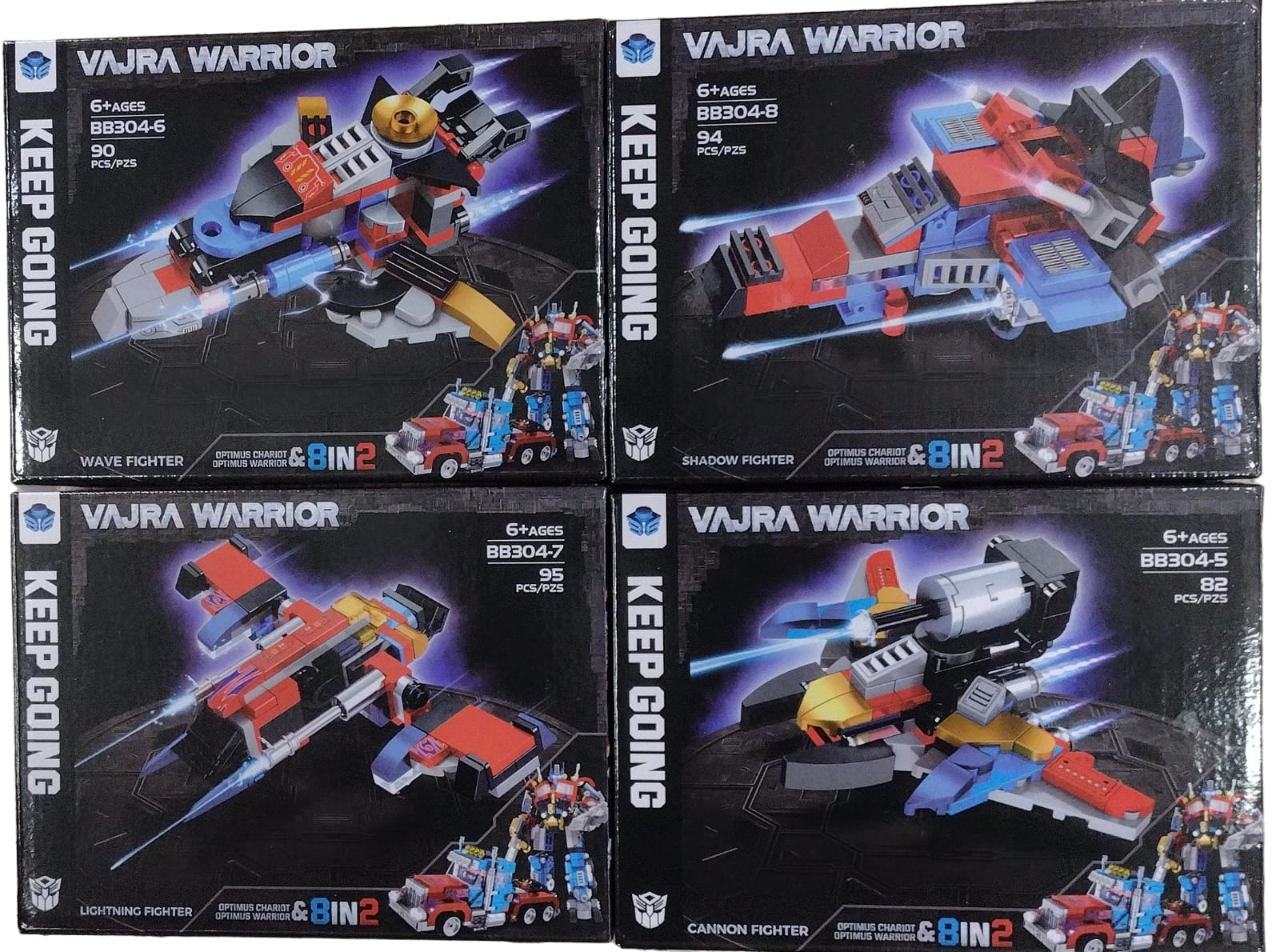 LADRILLOS PARA ARMAR VEHICULO ROJO - 8 MODELOS