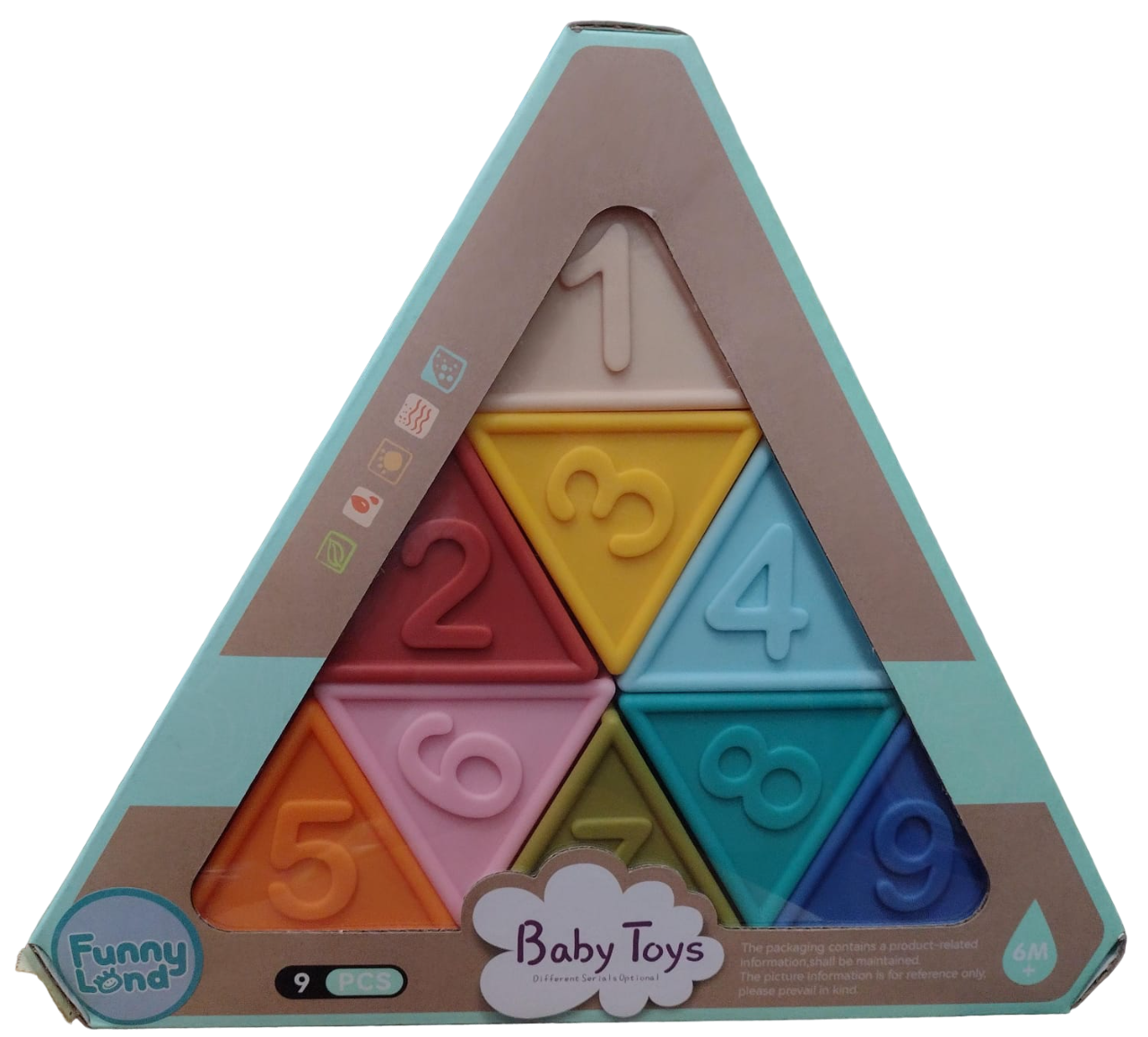 TRIANGULOS DE GOMA X9 NUMEROS EN CAJA
