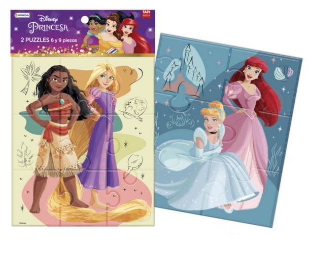 2 PUZZLES PRINCESAS 6/9 PIEZAS EN BOLSA