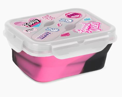 LUNCHERA PLEGABLE CON CUBIERTO TRANSPARENTE