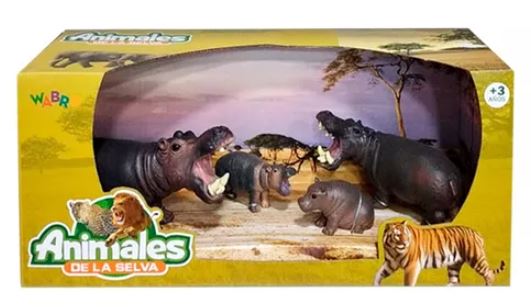 ANIMALES DE LA SELVA FAMILIA X4 HIPOPOTAMO