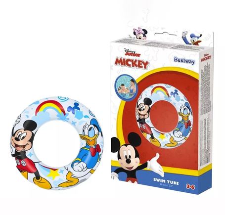 SALVAVIDAS INFLABLE EN CAJA MICKEY 56CM
