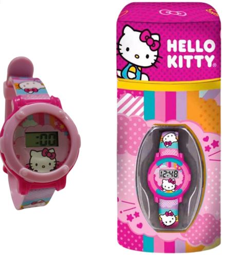 RELOJ EN LATA ALCANCIA HELLO KITTY