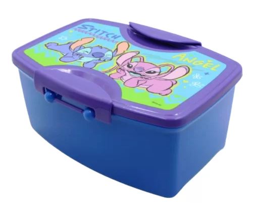 LUNCH BOX CON CUBIERTOS STITCH