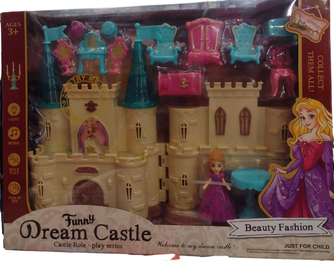 CASTILLO CON ACCESORIOS LUZ Y SONIDO EN CAJA