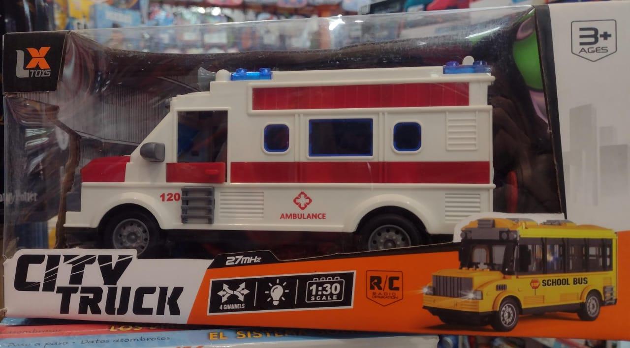 AMBULANCIA R/C CON LUZ CITY TRUCK