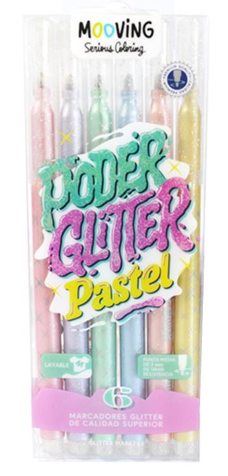 MARCADORES GLITTER X6 PASTEL